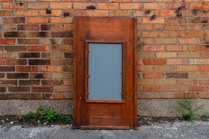 Oak Hall Mirror Hat Rack 1920's Vintage Wood Entryway Furniture - Eagle's Eye Finds