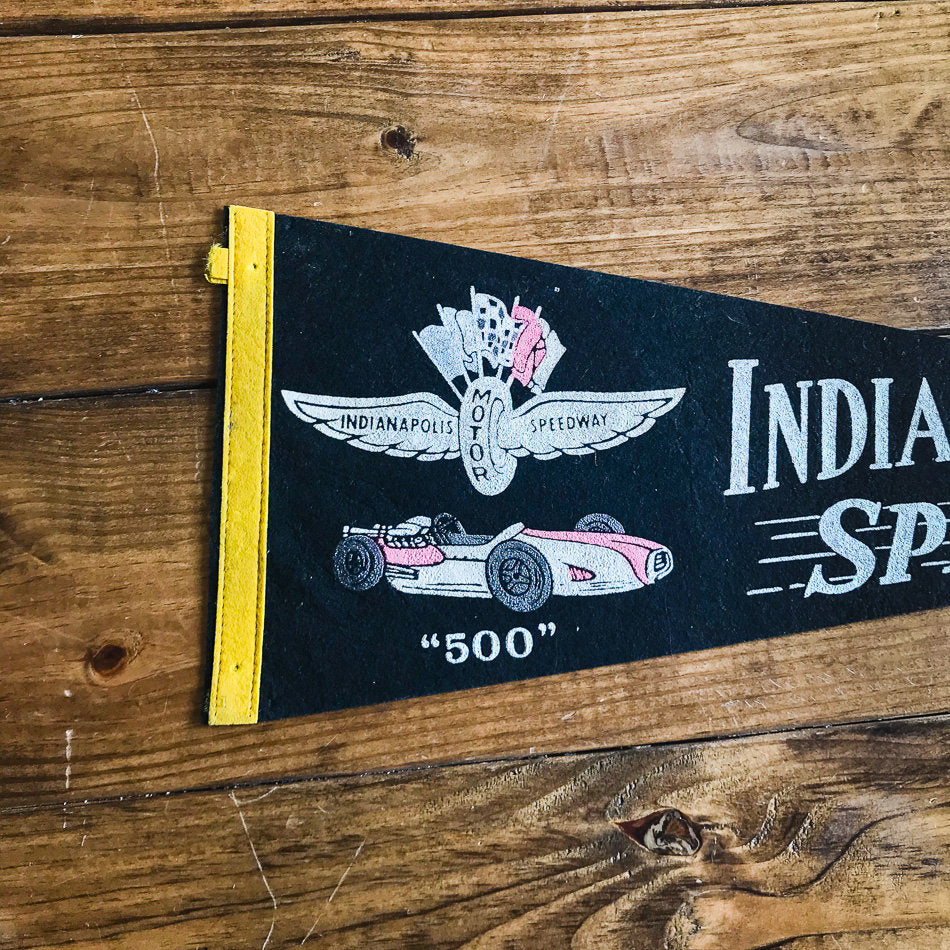 Indianapolis Speedway Indy 500 Felt Pennant Vintage Racing Wall Decor - Eagle's Eye Finds