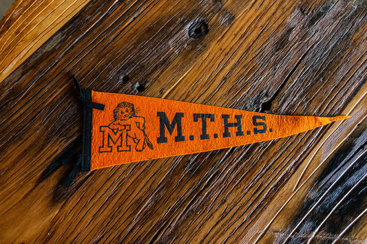 Middle Township High School MTHS New Jersey Orange Felt Pennant Vintage Wall Decor - Eagle's Eye Finds