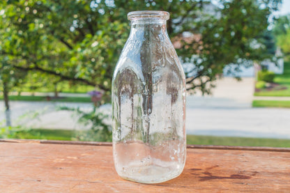 Hunding Dairy Chicago Vintage Embossed Glass Quart Milk Bottle - Eagle's Eye Finds