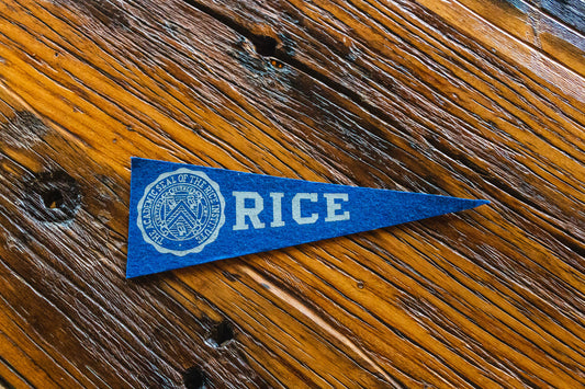 Rice University Mini Blue Felt Pennant Vintage Wall Hanging Decor - Eagle's Eye Finds