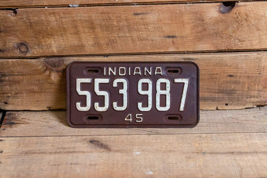 Indiana 1945 License Plate Vintage Wall Hanging Decor - Eagle's Eye Finds