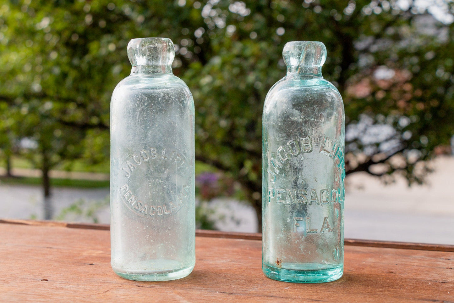 Jacob Lipps Pensacola FL Hutch Bottle Vintage Antique Glass Bottles - Eagle's Eye Finds