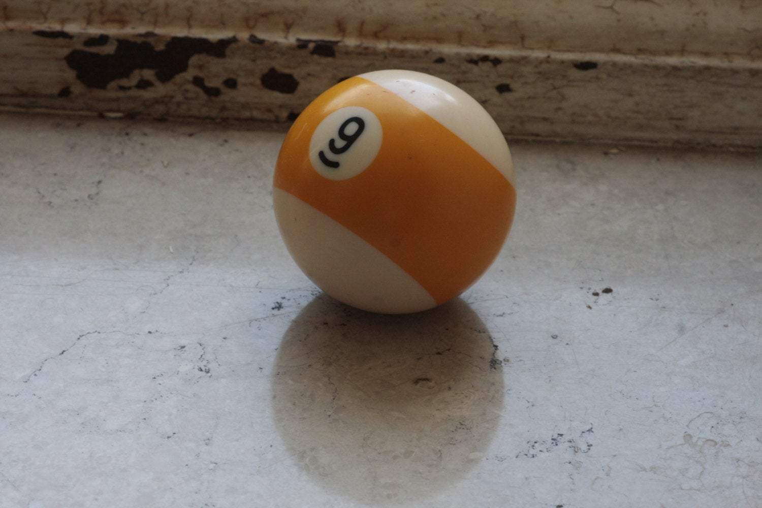 Lucky Number 9 Orange Striped Vintage Billiard Pool Ball - Eagle's Eye Finds