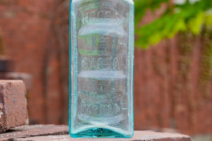 Hood's Sarsaparilla Vintage Aqua Apothecary Bottles from Lowell Massachusetts - Eagle's Eye Finds