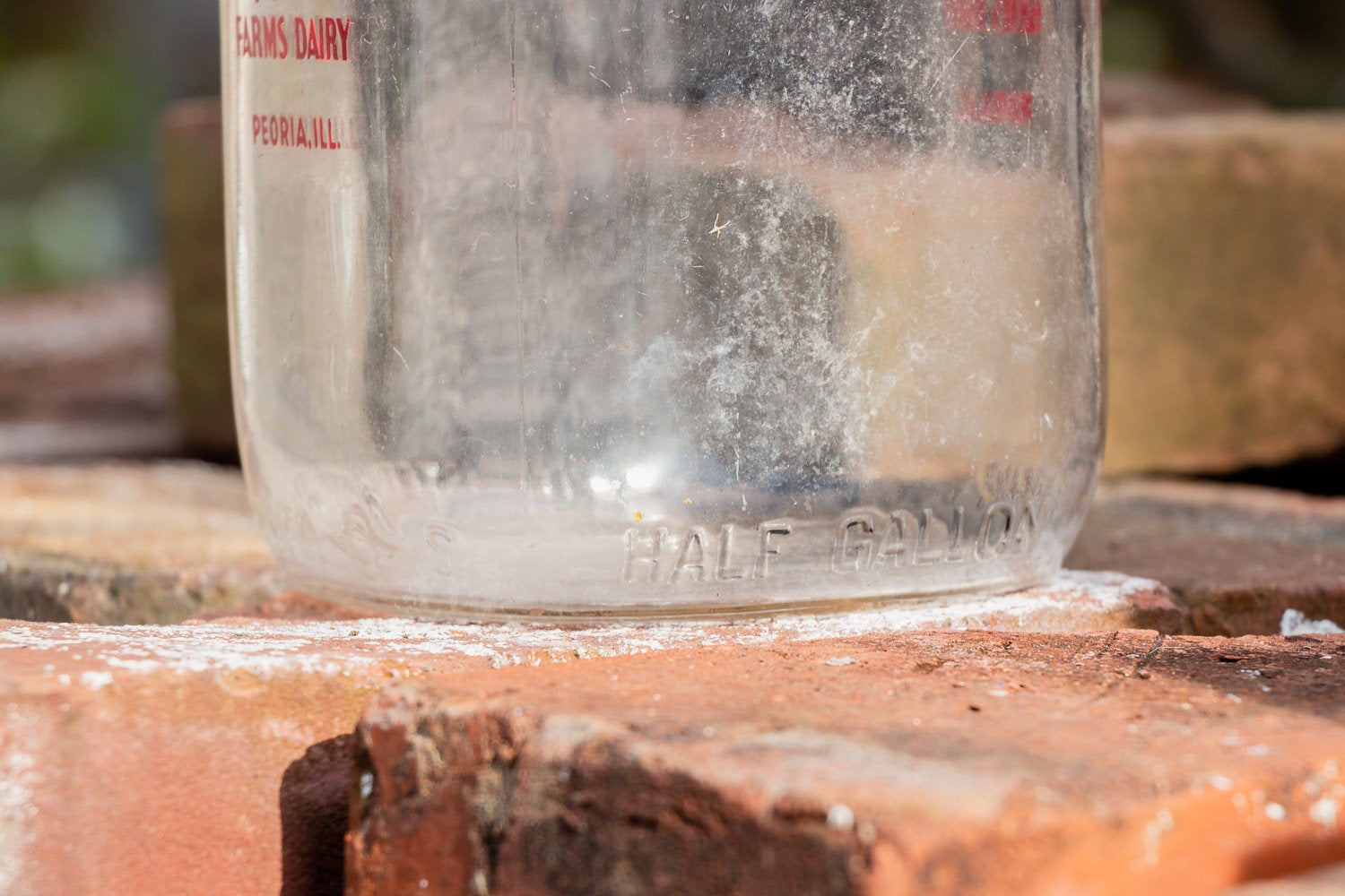 Meadow Brook Farms Dairy Vintage Embossed Glass Half Gallon Milk Bottle From Peoria IL - Eagle's Eye Finds