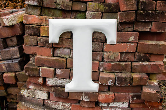 White Letter T Porcelain Vintage Wall Hanging Decor Initials Name Letter - Eagle's Eye Finds