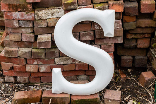 White Letter S Porcelain Vintage Wall Hanging Decor Initials Name Letter - Eagle's Eye Finds