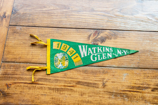 Watkins Glen State Park New York Felt Pennant Green Vintage Wall Decor - Eagle's Eye Finds