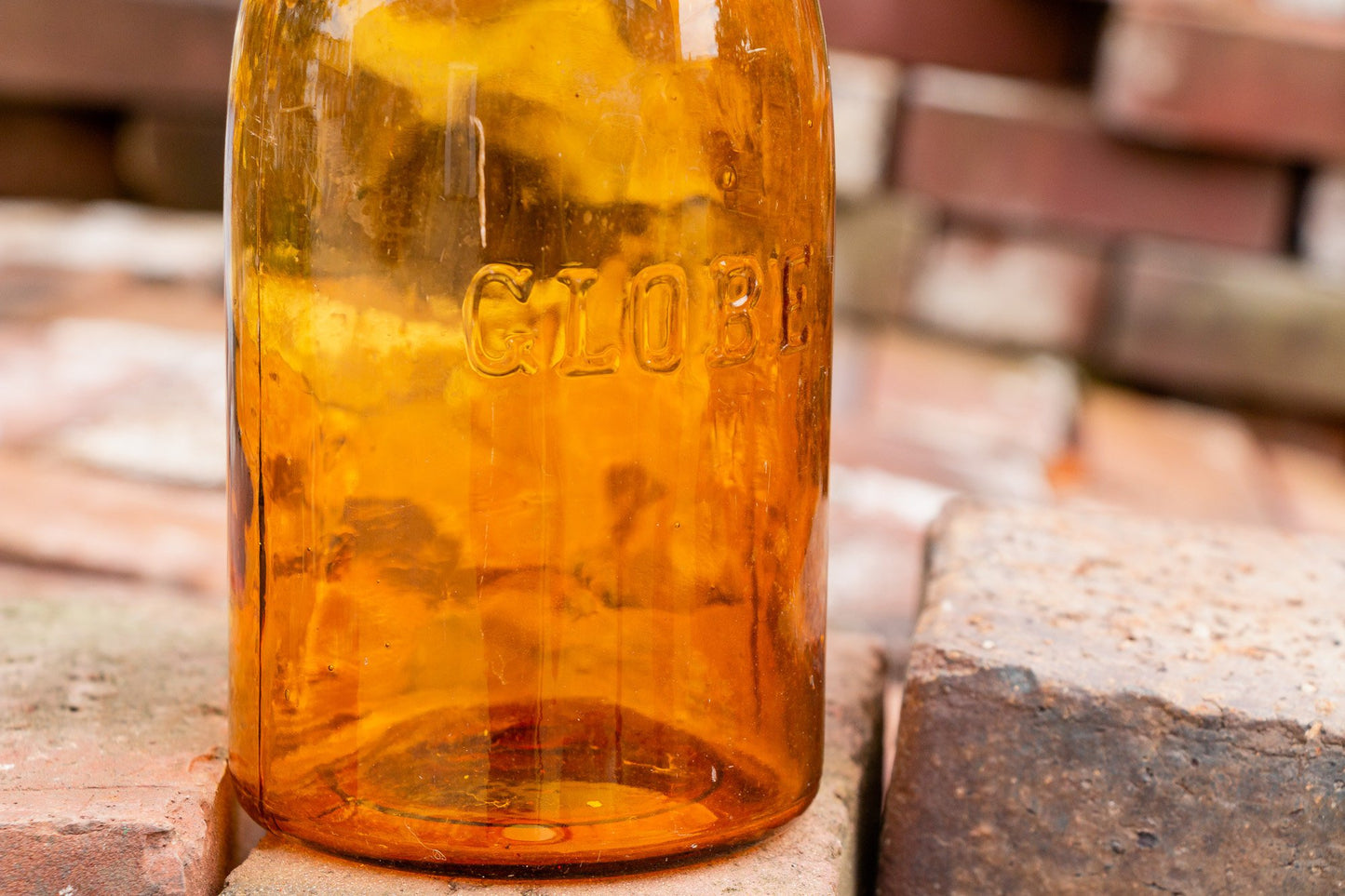 Amber Globe Canning Jars Antique Farmhouse Decor - Eagle's Eye Finds