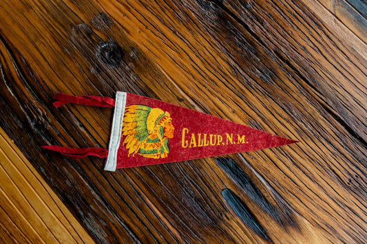 Gallup New Mexico Native American Felt Pennant Vintage Wall Decor - Eagle's Eye Finds