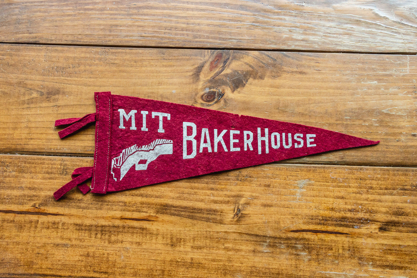 MIT Baker House Red Felt Pennant Vintage College Decor Massachusetts Institute of Technology - Eagle's Eye Finds