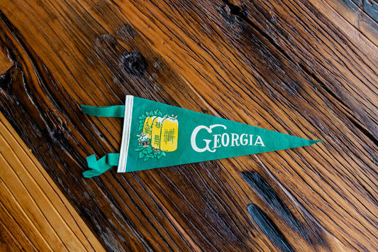 Georgia State Green Felt Pennant Vintage Wall Decor - Eagle's Eye Finds