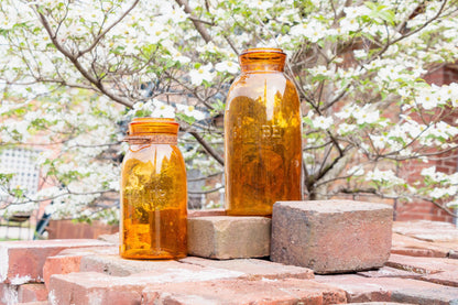 Amber Globe Canning Jars Antique Farmhouse Decor - Eagle's Eye Finds