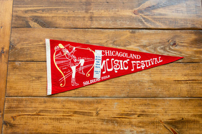 Chicagoland Music Festival Felt Pennant Vintage Wall Hanging Decor - Eagle's Eye Finds