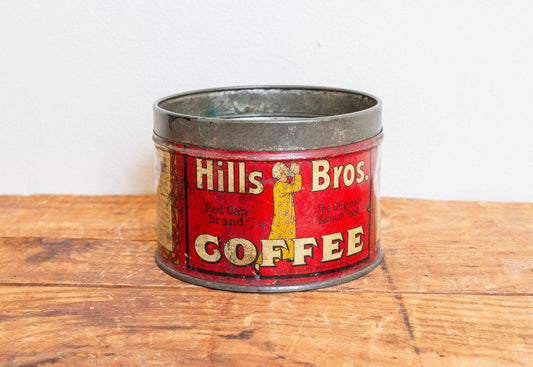 Hills Bros Coffee Tin Can Vintage Kitchen Storage Decor - Eagle's Eye Finds