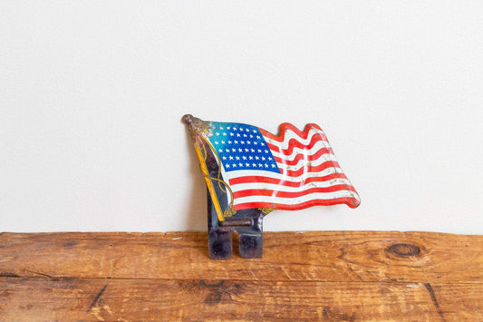 48 Star American Flag License Plate Topper Vintage Patriotic Decor - Eagle's Eye Finds