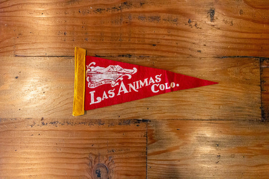 Los Animas Colorado Red Felt Pennant Vintage Wall Hanging Decor - Eagle's Eye Finds