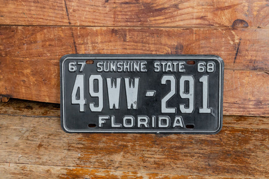 Florida 1968 WW License Plate Sunshine State Vintage Wall Hanging Decor - Eagle's Eye Finds