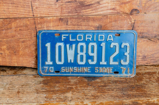 Florida 1971 W License Plate Sunshine State Vintage Wall Hanging Decor - Eagle's Eye Finds