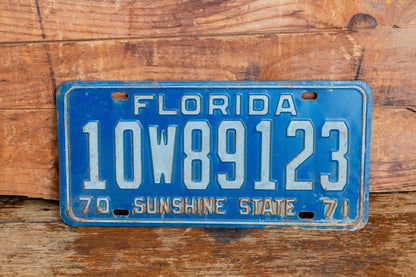 Florida 1971 W License Plate Sunshine State Vintage Wall Hanging Decor - Eagle's Eye Finds