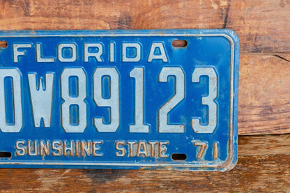 Florida 1971 W License Plate Sunshine State Vintage Wall Hanging Decor - Eagle's Eye Finds