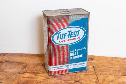 Tuf-Test Antifreeze Can Vintage Gas and Oil Collectible - Eagle's Eye Finds