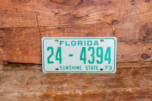 Florida 1973 License Plate Sunshine State Vintage Wall Hanging Decor - Eagle's Eye Finds