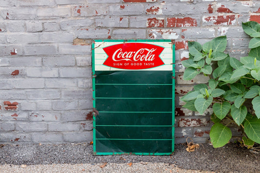 Coca-Cola Fishtail Chalkboard Menu Sign Vintage Coke Embossed Wall Decor - Eagle's Eye Finds