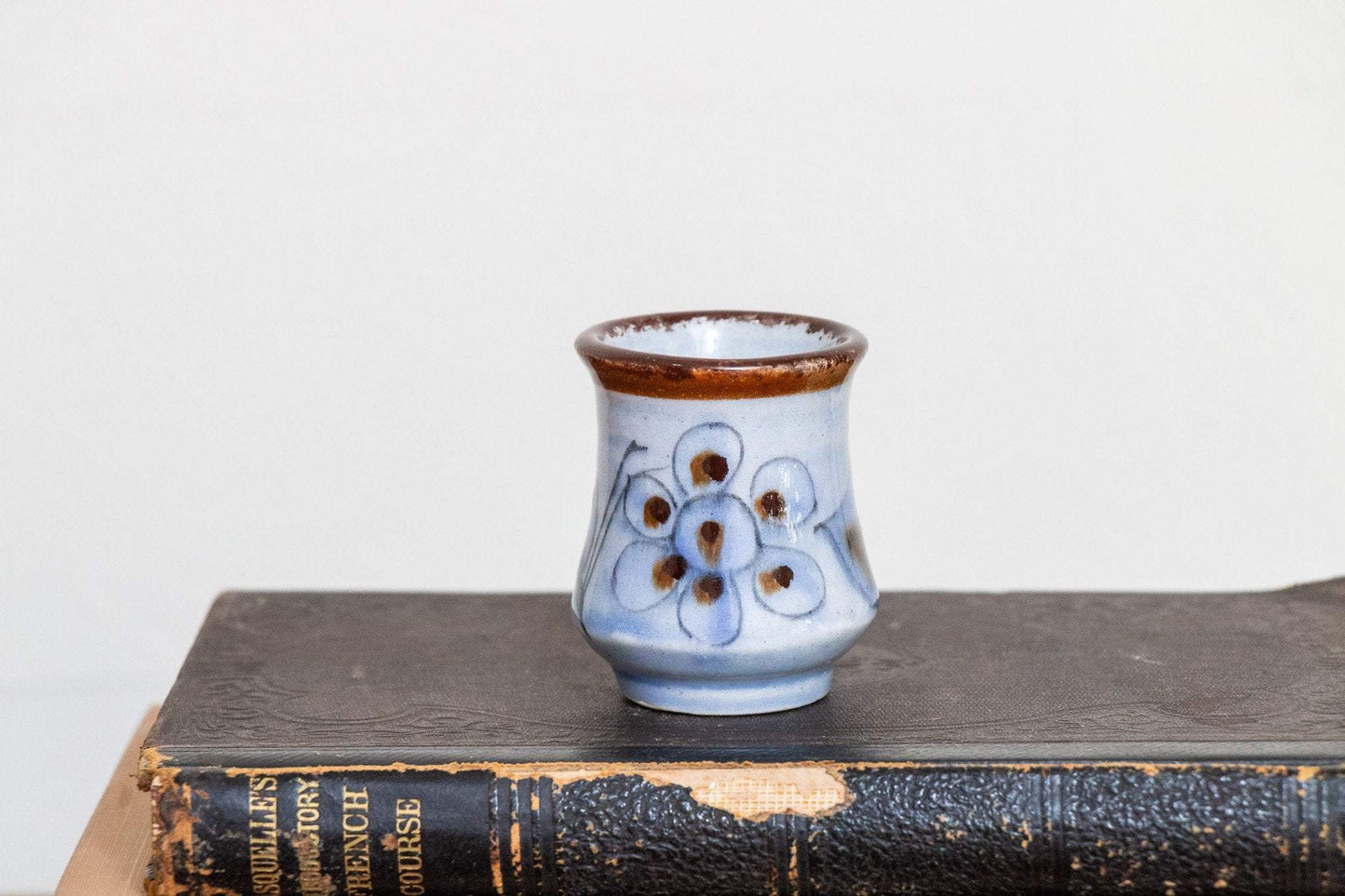 Stoneware Floral Toothpick Holder Vintage Porcelain Tiny Jug - Eagle's Eye Finds