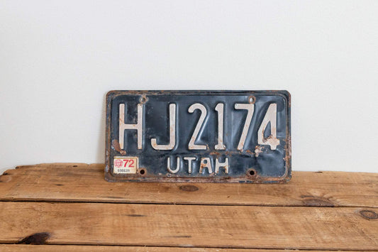 Utah 1972 License Plate Vintage Rusty Wall Hanging Decor - Eagle's Eye Finds