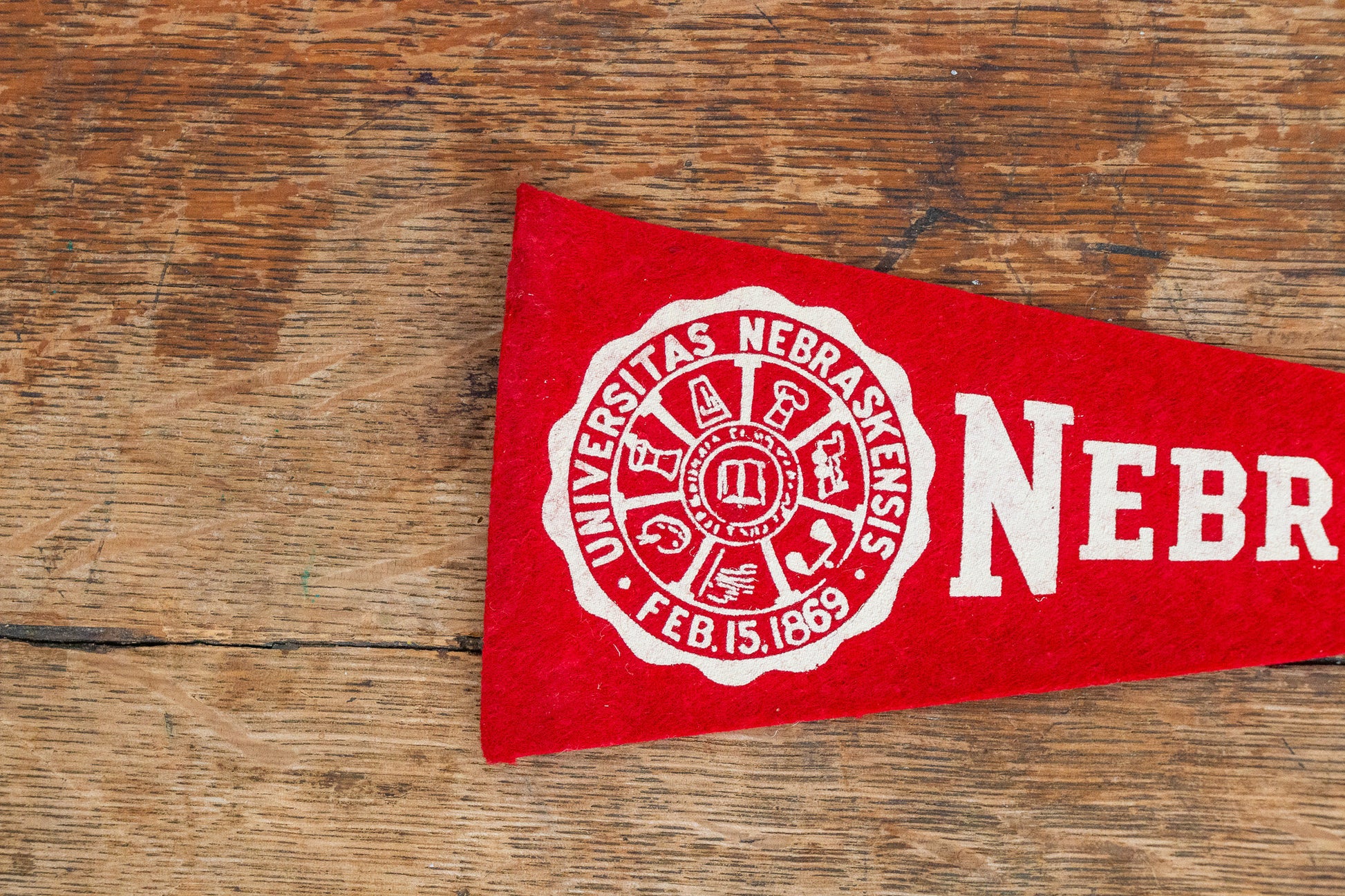 University of Nebraska Mini Felt Pennant Vintage College Wall Decor - Eagle's Eye Finds