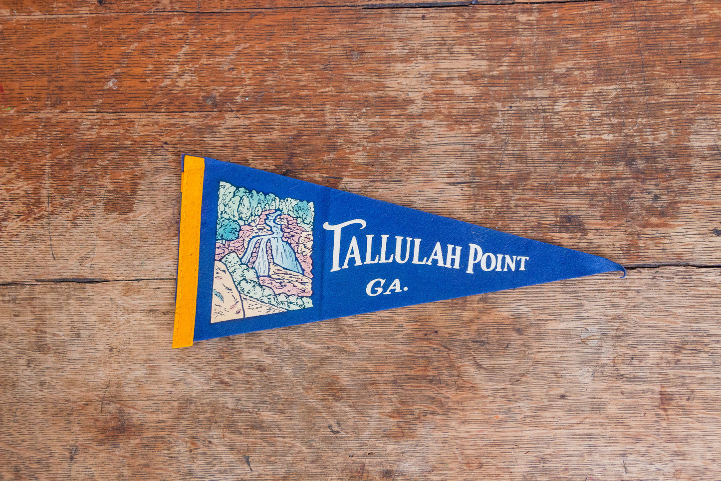 Tallulah Point Georgia Felt Pennant Vintage Blue Wall Decor Tallulah Gorge State Park - Eagle's Eye Finds