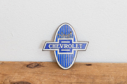 Chevy Radiator Badge Vintage Porcelain Enamel Chevrolet - Eagle's Eye Finds