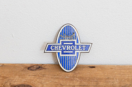 Chevy Radiator Badge Vintage Porcelain Enamel Chevrolet - Eagle's Eye Finds