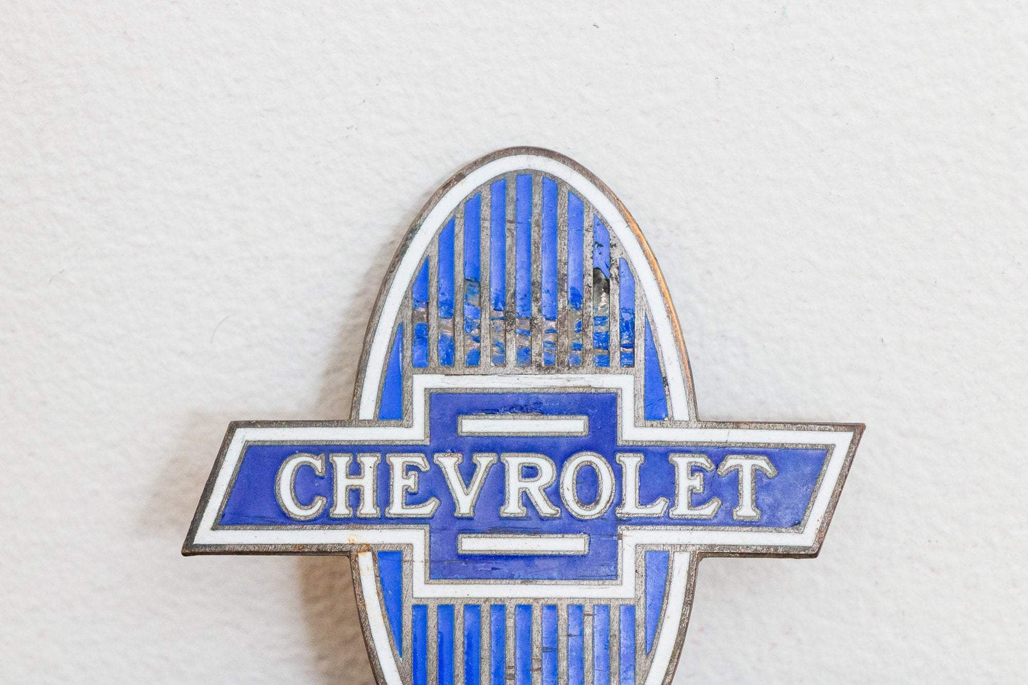 Chevy Radiator Badge Vintage Porcelain Enamel Chevrolet - Eagle's Eye Finds