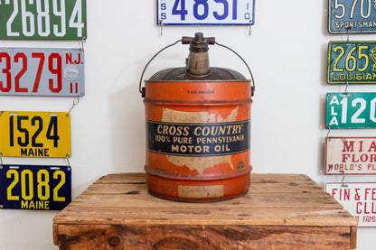 Sears Cross Country Oil Can Vintage 5 Gallon Gas and Oil Collectible - Eagle's Eye Finds