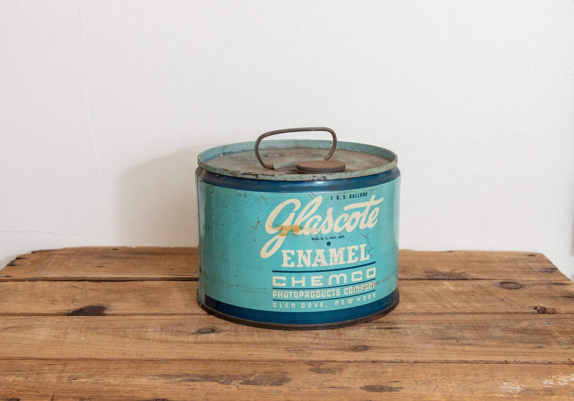 Glascote Enamel Photography Supply Tin Vintage Long Island New York Advertising - Eagle's Eye Finds