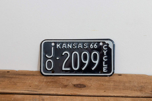 Kansas 1966 Motorcycle License Plate Vintage Wall Hanging Decor - Eagle's Eye Finds