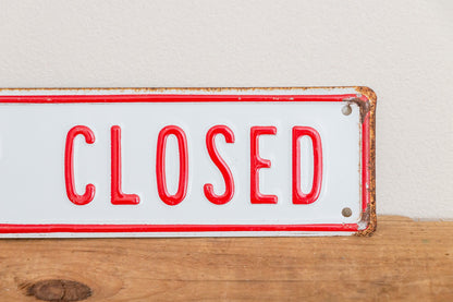 Keep Closed Sign Vintage Embossed Red and White Wall Hanging Decor - Eagle's Eye Finds