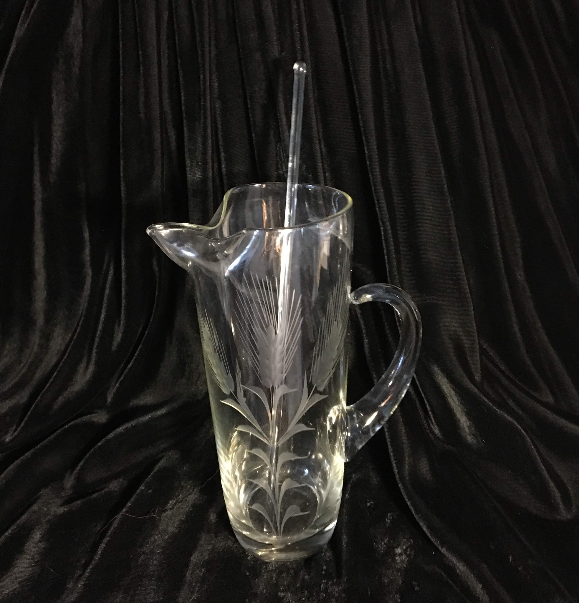 Vintage Etched Pitcher