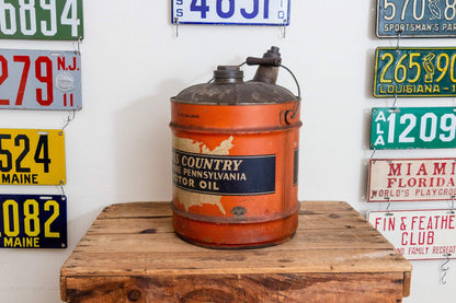 Sears Cross Country Oil Can Vintage 5 Gallon Gas and Oil Collectible - Eagle's Eye Finds