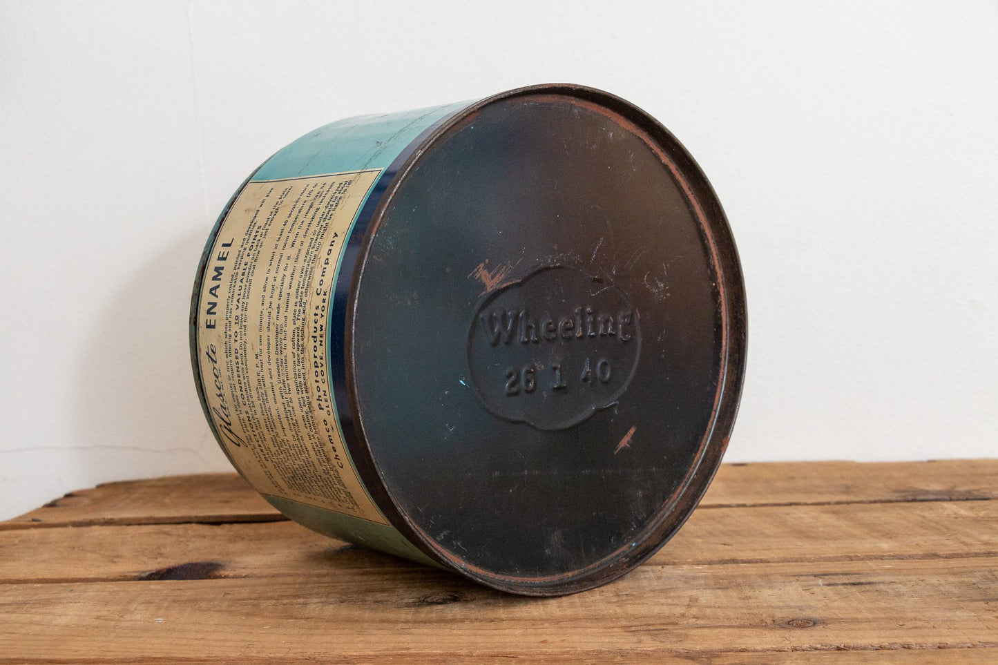 Glascote Enamel Photography Supply Tin Vintage Long Island New York Advertising - Eagle's Eye Finds