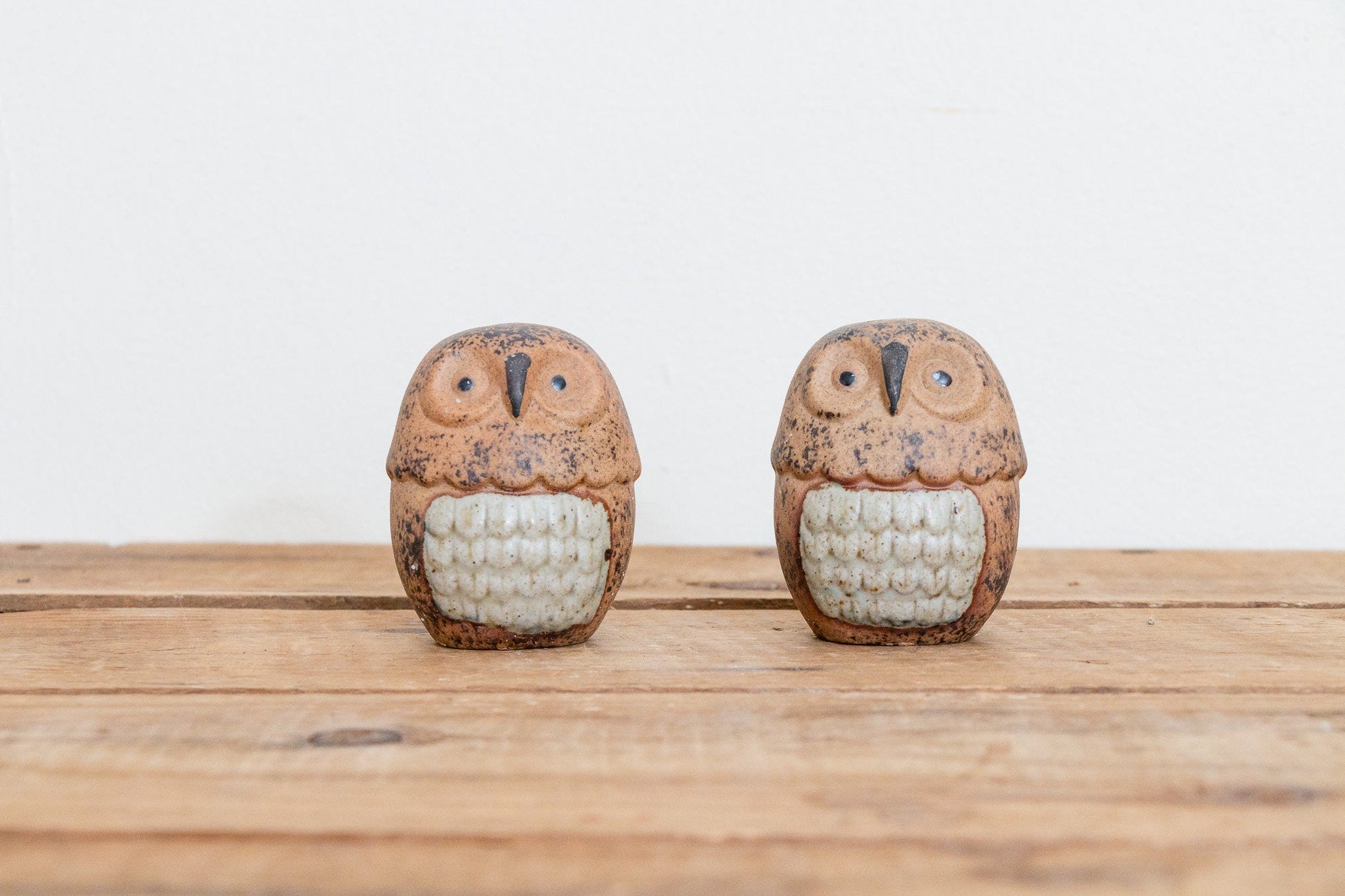 Fitz and Floyd Owl Shakers Vintage Japan Ceramic Stoneware Salt Pepper - Eagle's Eye Finds
