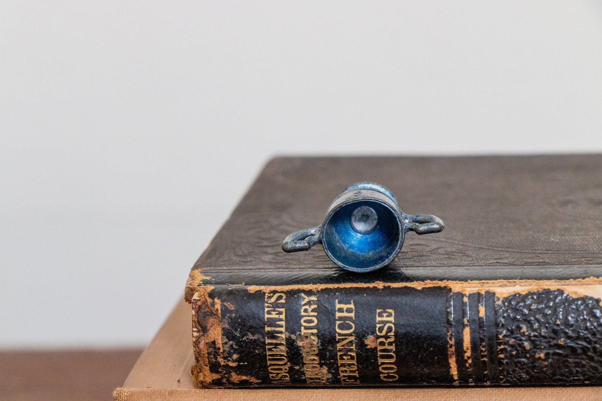 Mini Cup Trophy Vintage Blue Metal - Eagle's Eye Finds