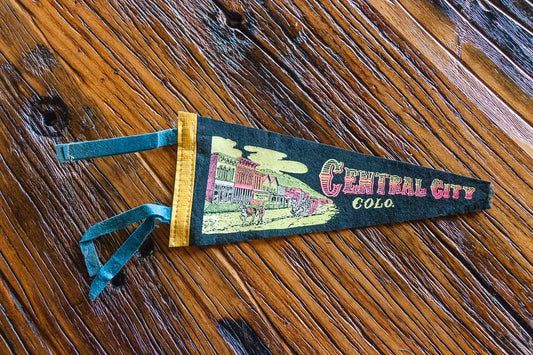 Central City Colorado Black Felt Pennant Vintage Wall Decor - Eagle's Eye Finds