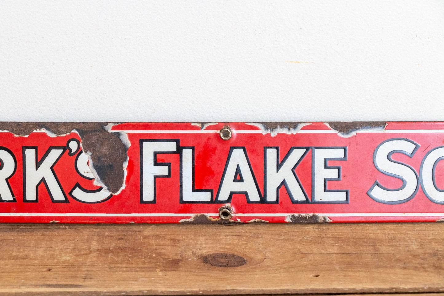 Kirk's Flake Soap Sign Vintage Red Porcelain Bathroom Decor - Eagle's Eye Finds