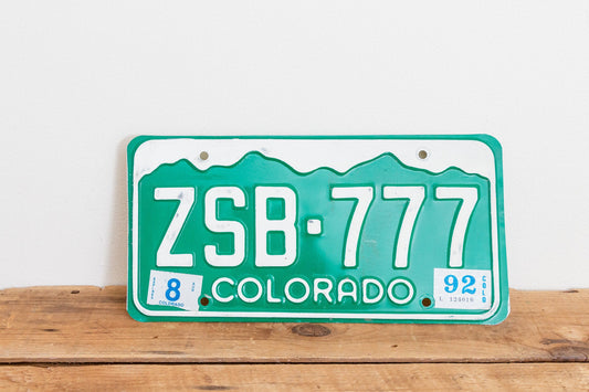 Colorado 1992 777 License Plate Vintage Wall Hanging Decor - Eagle's Eye Finds