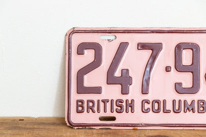 British Columbia 1961 License Plate Vintage Canada Wall Hanging Decor - Eagle's Eye Finds