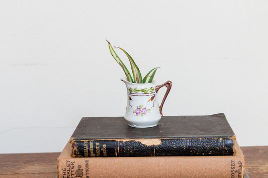 Floral Toothpick Holder Vintage Porcelain Tiny Jug Pitcher - Eagle's Eye Finds